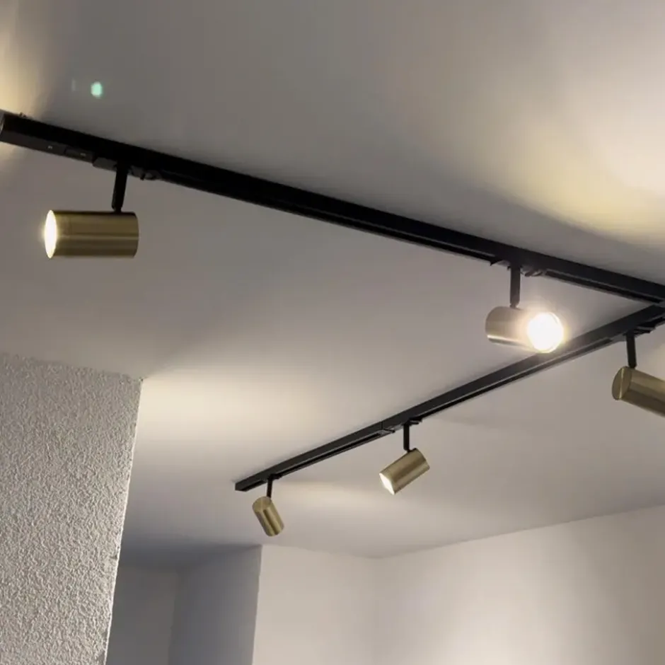 Qazqa railverlichting set iconic jeana goudkleurig gu10