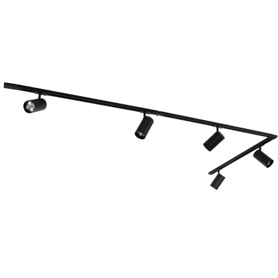 Qazqa railverlichting set iconic jeana zwart gu10