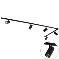 Qazqa railverlichting set iconic jeana zwart gu10