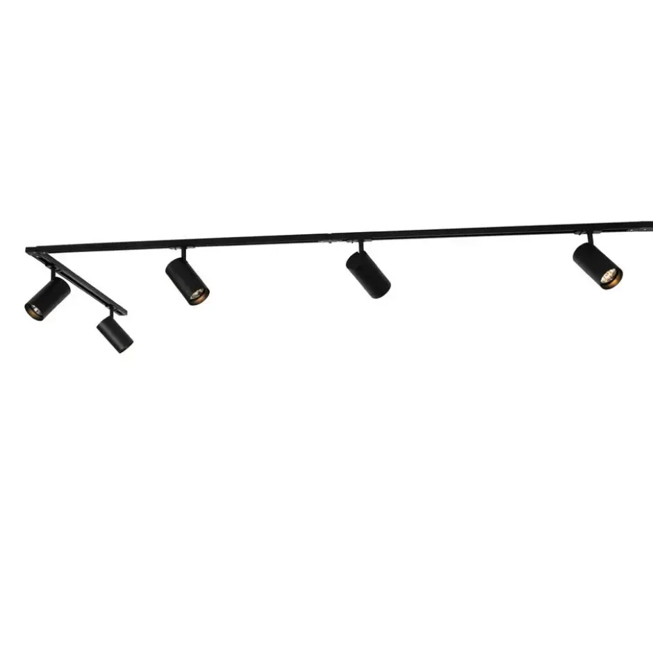 Qazqa railverlichting set iconic jeana zwart gu10