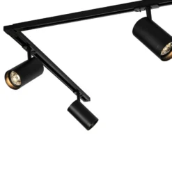 Qazqa railverlichting set iconic jeana zwart gu10
