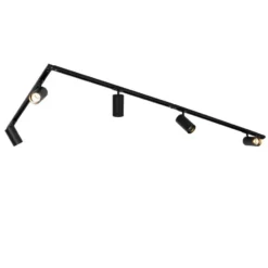 Qazqa railverlichting set iconic jeana zwart gu10