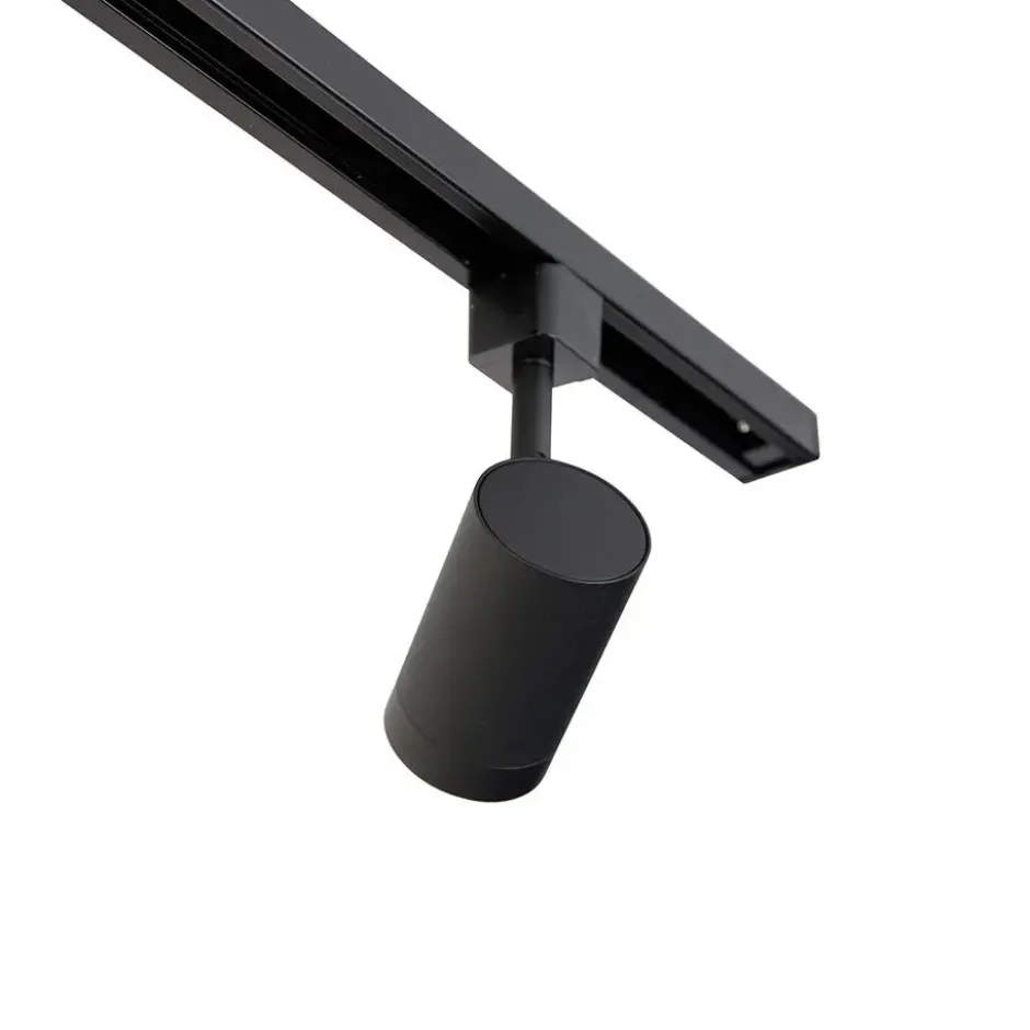 Qazqa railverlichting set iconic jeana zwart gu10