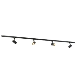 Qazqa railverlichting set iconic jeana zwart gu10
