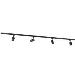 Qazqa railverlichting set iconic jeana zwart gu10