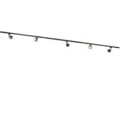 Qazqa railverlichting set iconic gissi zwart gu10