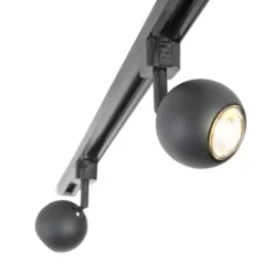 Qazqa railverlichting set iconic gissi zwart gu10