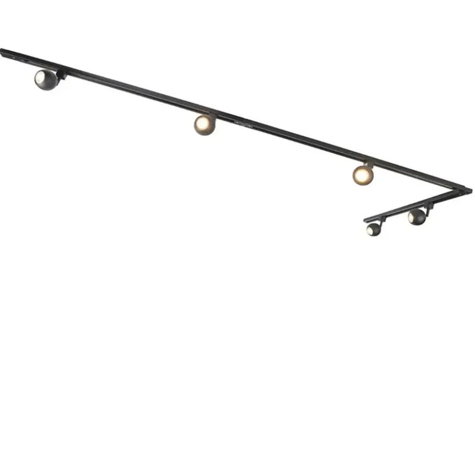 Qazqa railverlichting set iconic gissi zwart gu10