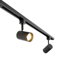 Qazqa railverlichting set iconic jeana zwart gu10