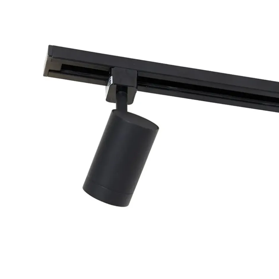 Qazqa railverlichting set iconic cavalux jeana zwart e27