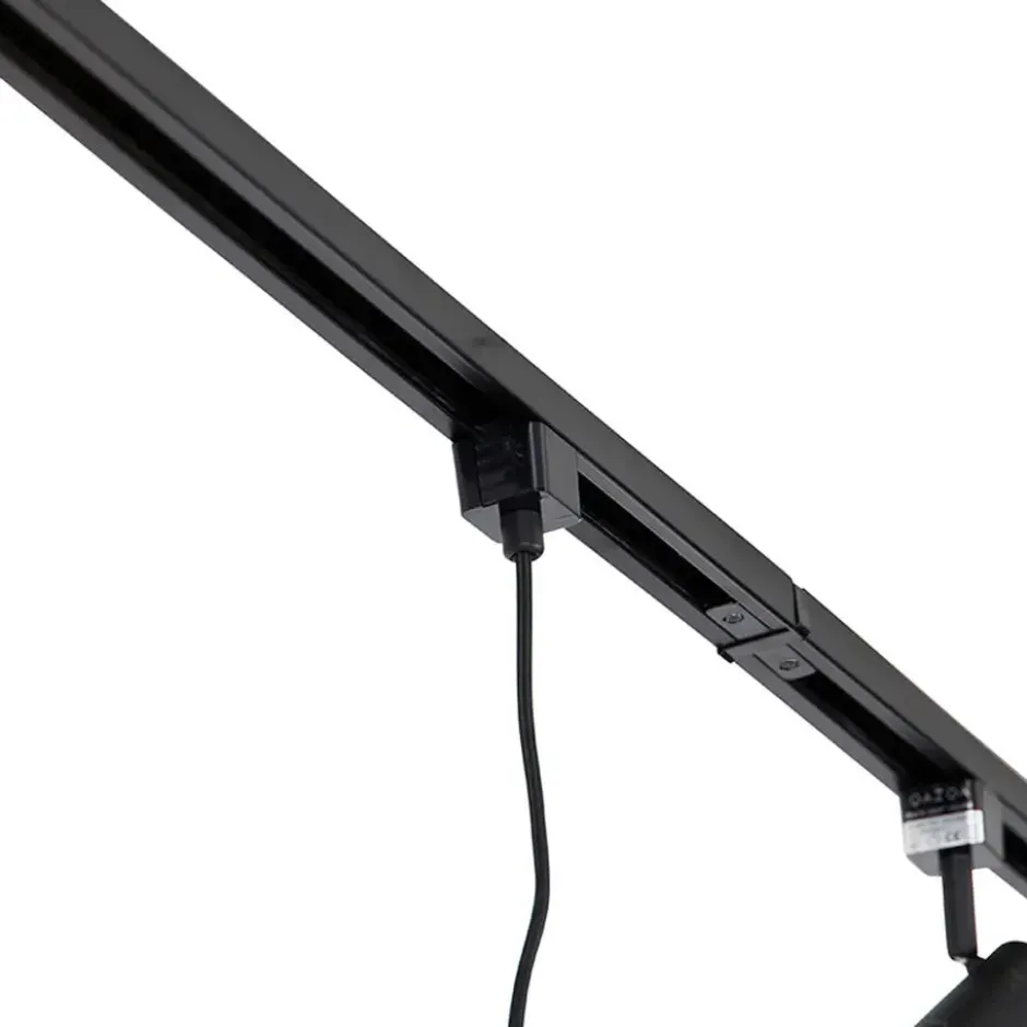 Qazqa railverlichting set iconic cavalux jeana zwart e27