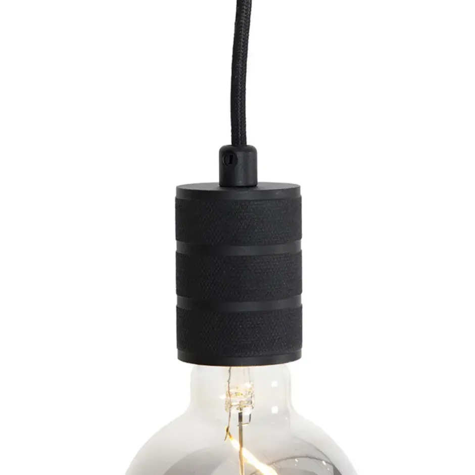 Qazqa railverlichting set iconic cavalux jeana zwart e27