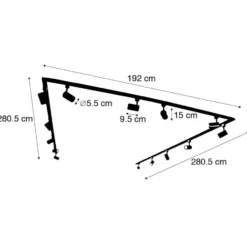 Qazqa railverlichting set iconic jeana zwart gu10