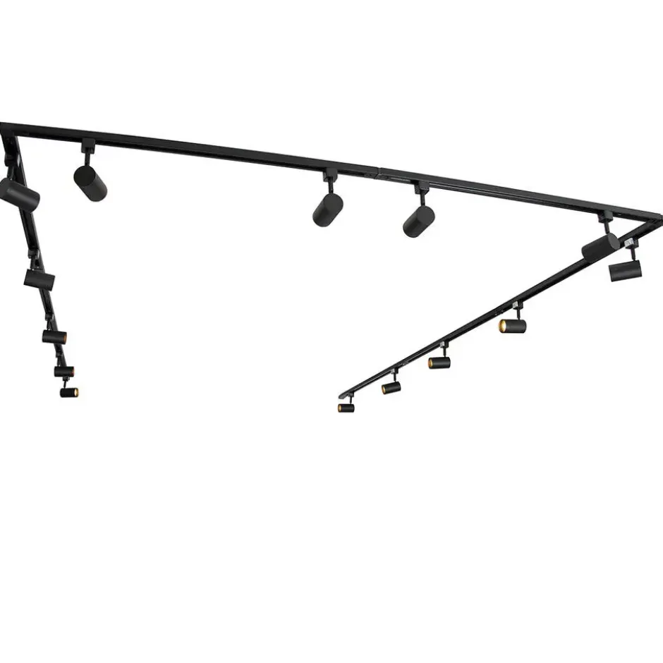 Qazqa railverlichting set iconic jeana zwart gu10