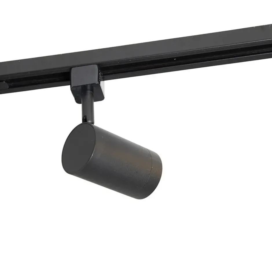 Qazqa railverlichting set iconic jeana zwart gu10