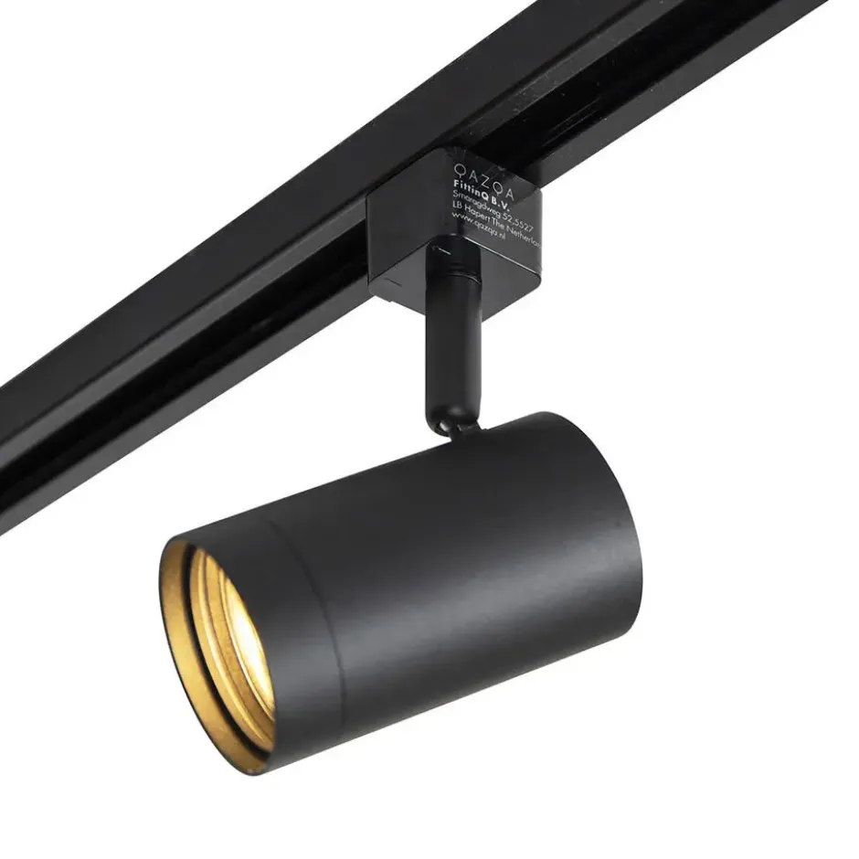 Qazqa railverlichting set iconic jeana zwart gu10