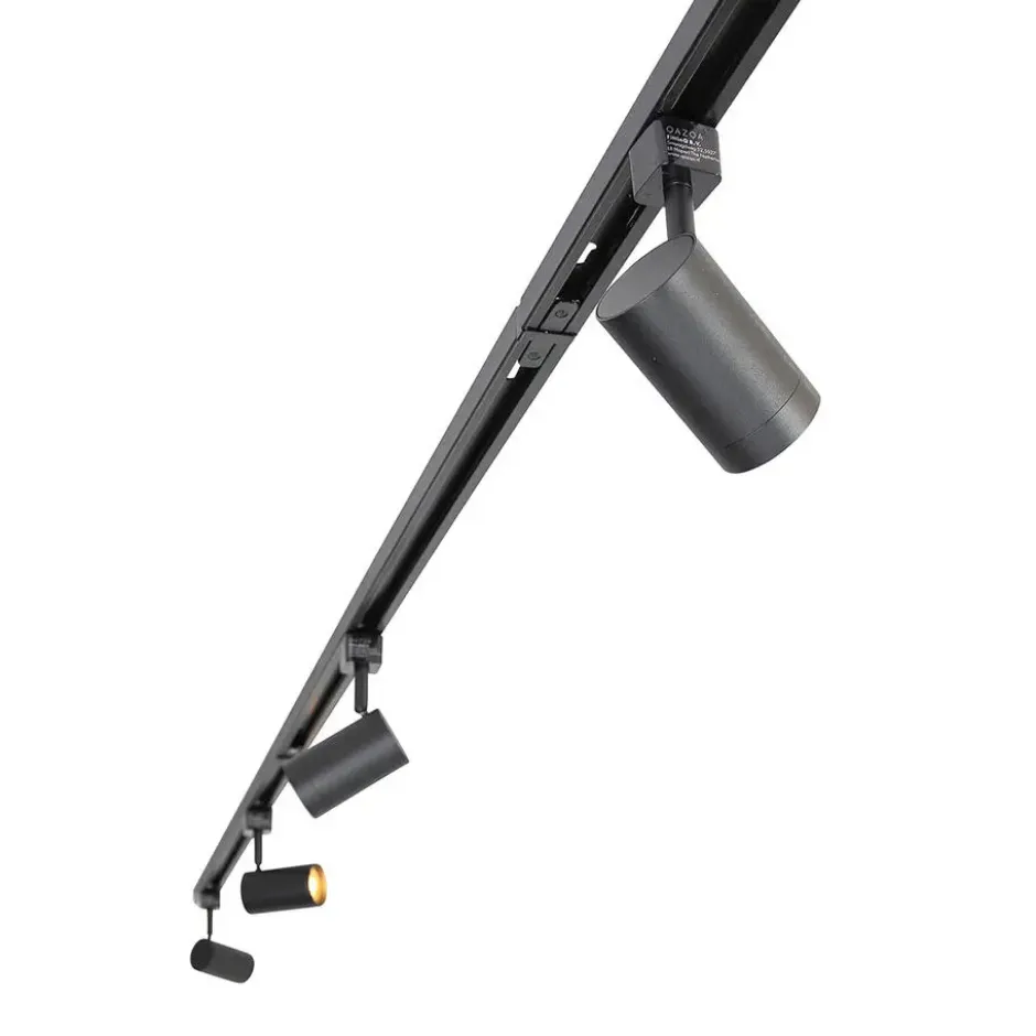 Qazqa railverlichting set iconic jeana zwart gu10