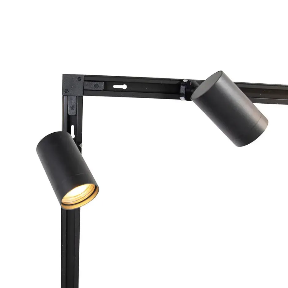 Qazqa railverlichting set iconic jeana zwart gu10