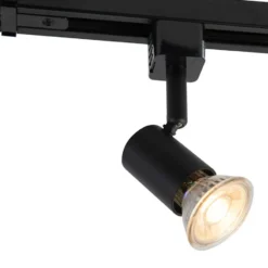 Qazqa railverlichting set iconic jeany zwart gu10