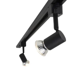 Qazqa railverlichting set iconic jeany zwart gu10