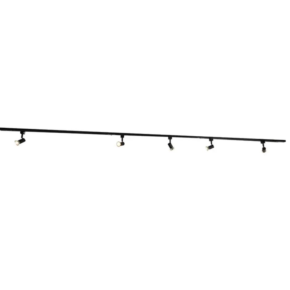 Qazqa railverlichting set iconic jeany zwart gu10