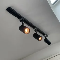 Qazqa railverlichting set iconic jeana zwart gu10