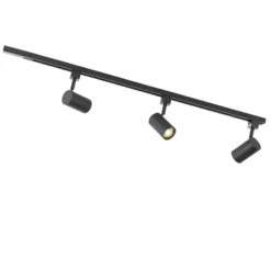 Qazqa railverlichting set iconic jeana zwart gu10