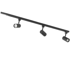 Qazqa railverlichting set iconic jeana zwart gu10