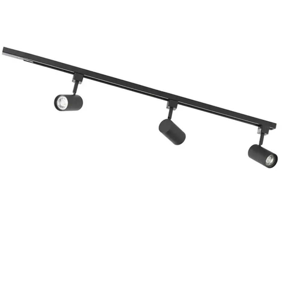 Qazqa railverlichting set iconic jeana zwart gu10