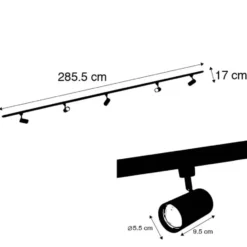Qazqa railverlichting set jeana bronskleurig gu10