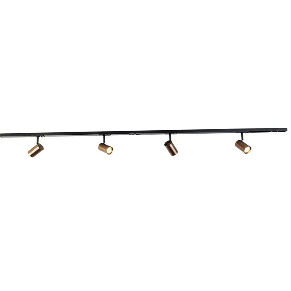 Qazqa railverlichting set jeana bronskleurig gu10