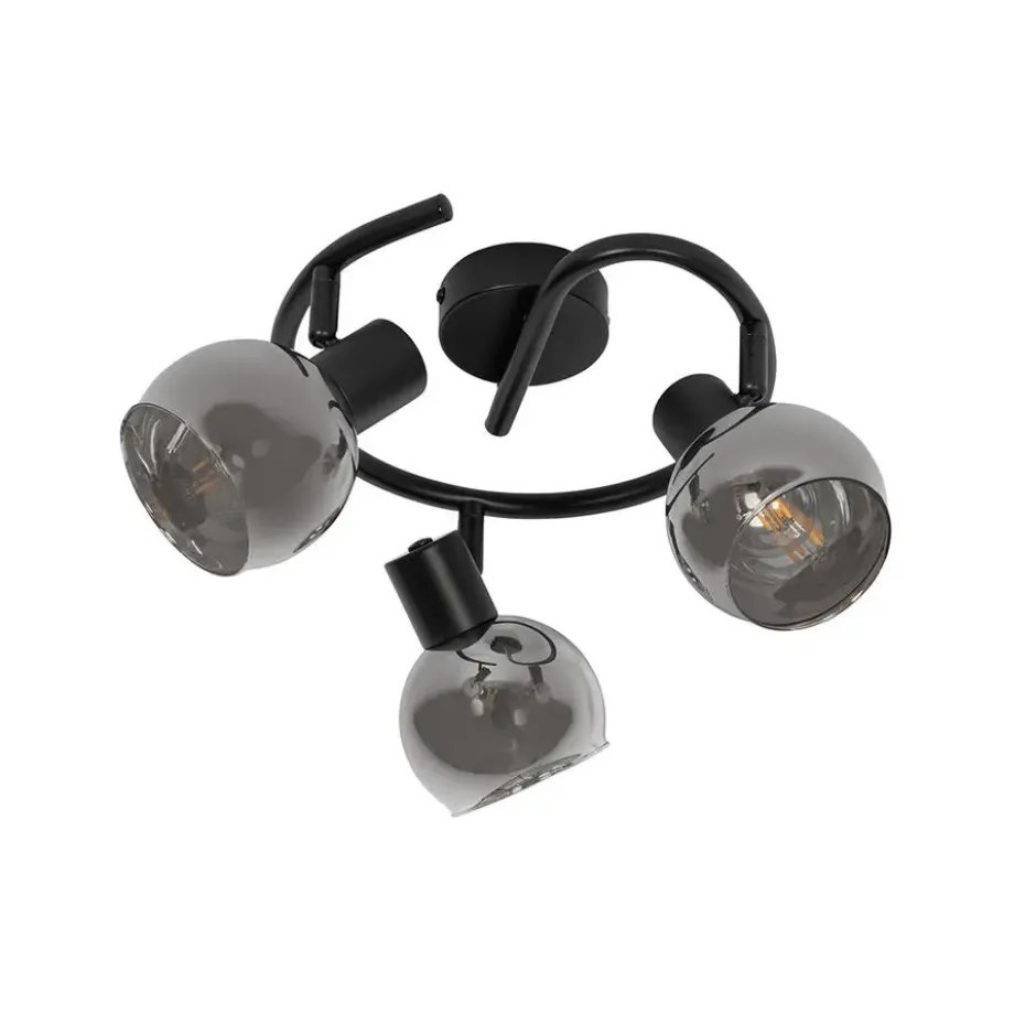 Qazqa richtbare spot vidro zwart e14
