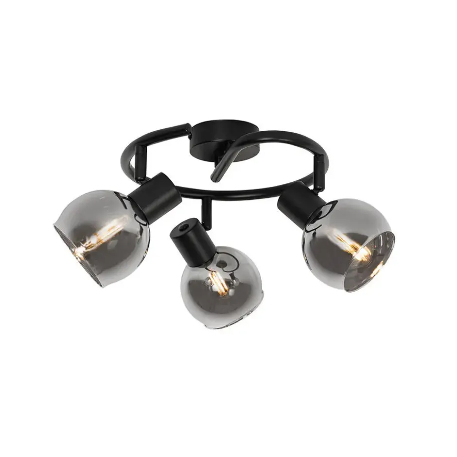 Qazqa richtbare spot vidro zwart e14