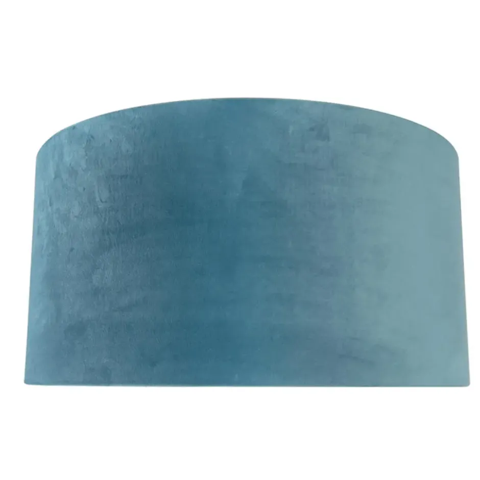 Qazqa rond cilinder velours blauw