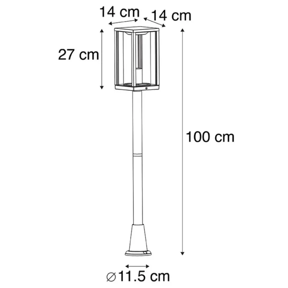 Qazqa sokkellamp charlois zwart e27