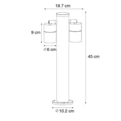 Qazqa sokkellamp duo zwart gu10