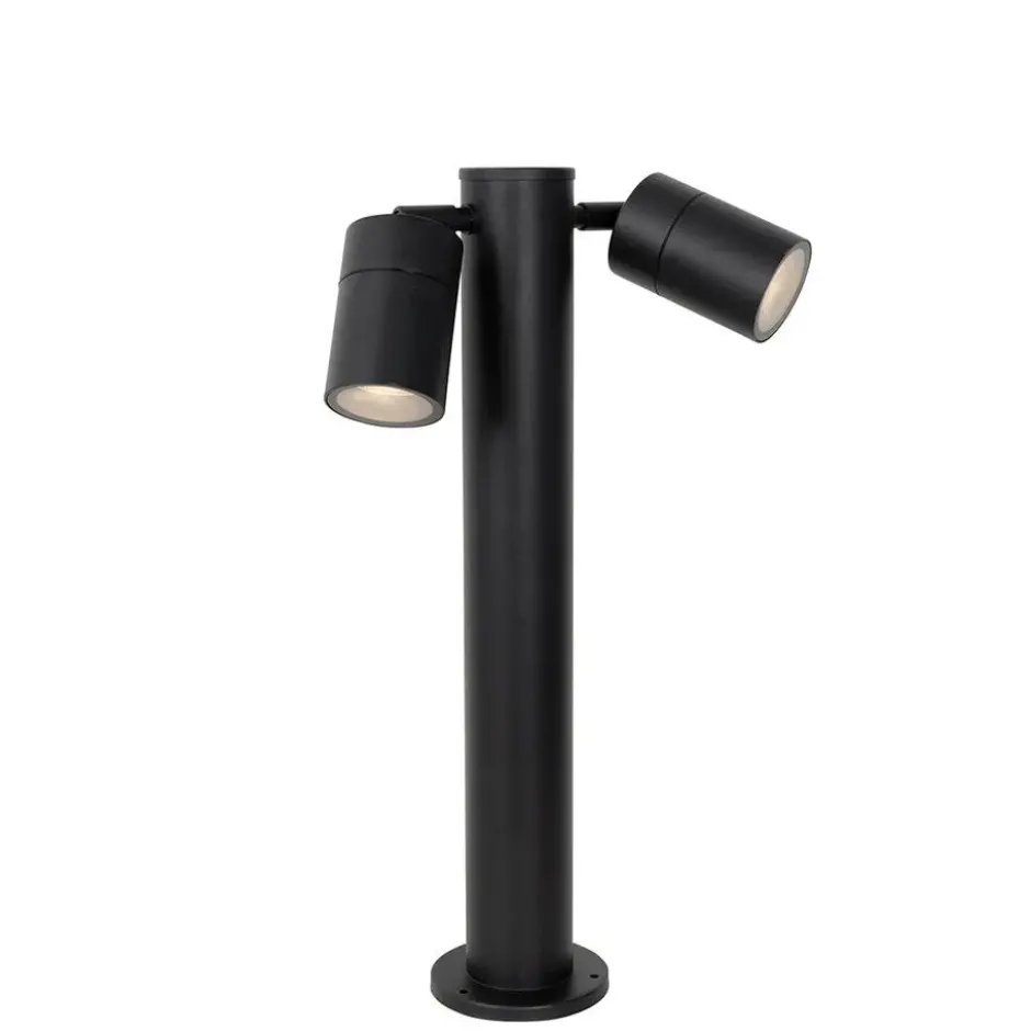 Qazqa sokkellamp duo zwart gu10