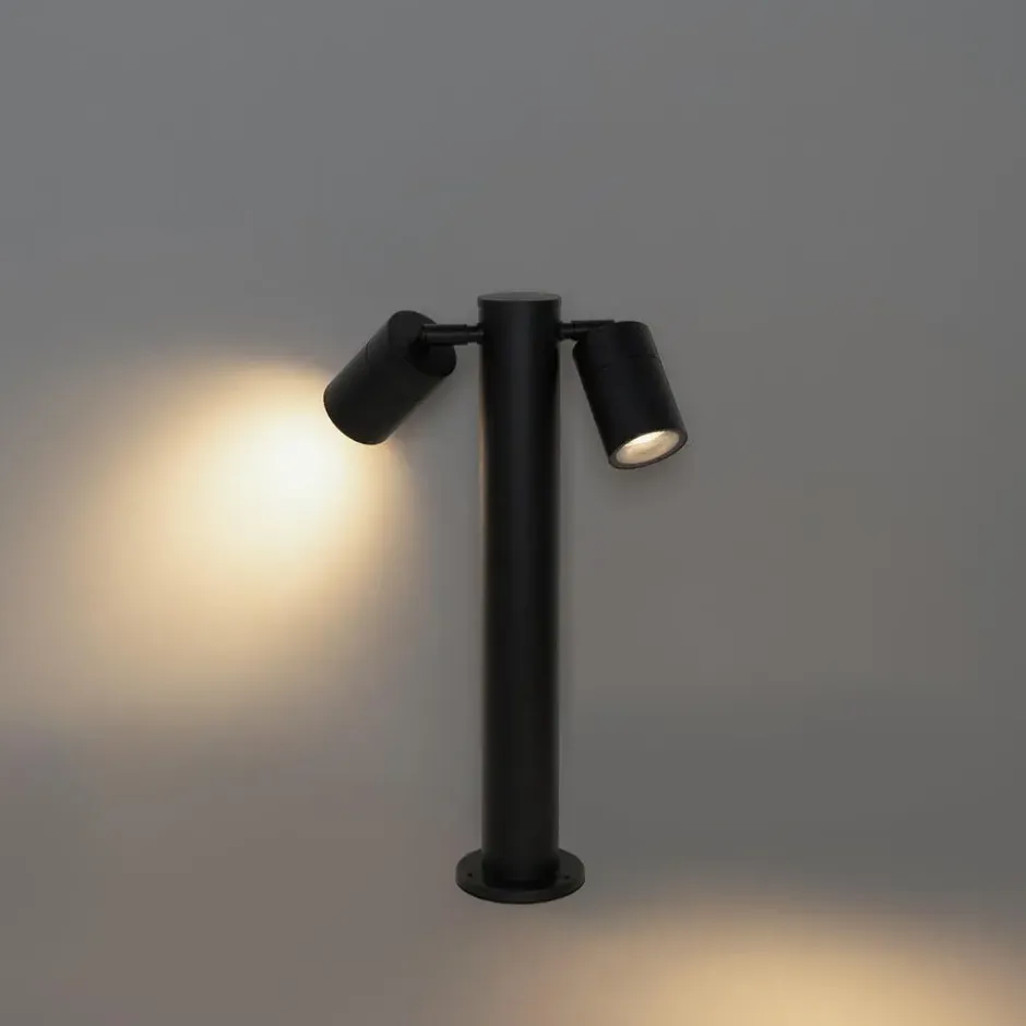Qazqa sokkellamp duo zwart gu10