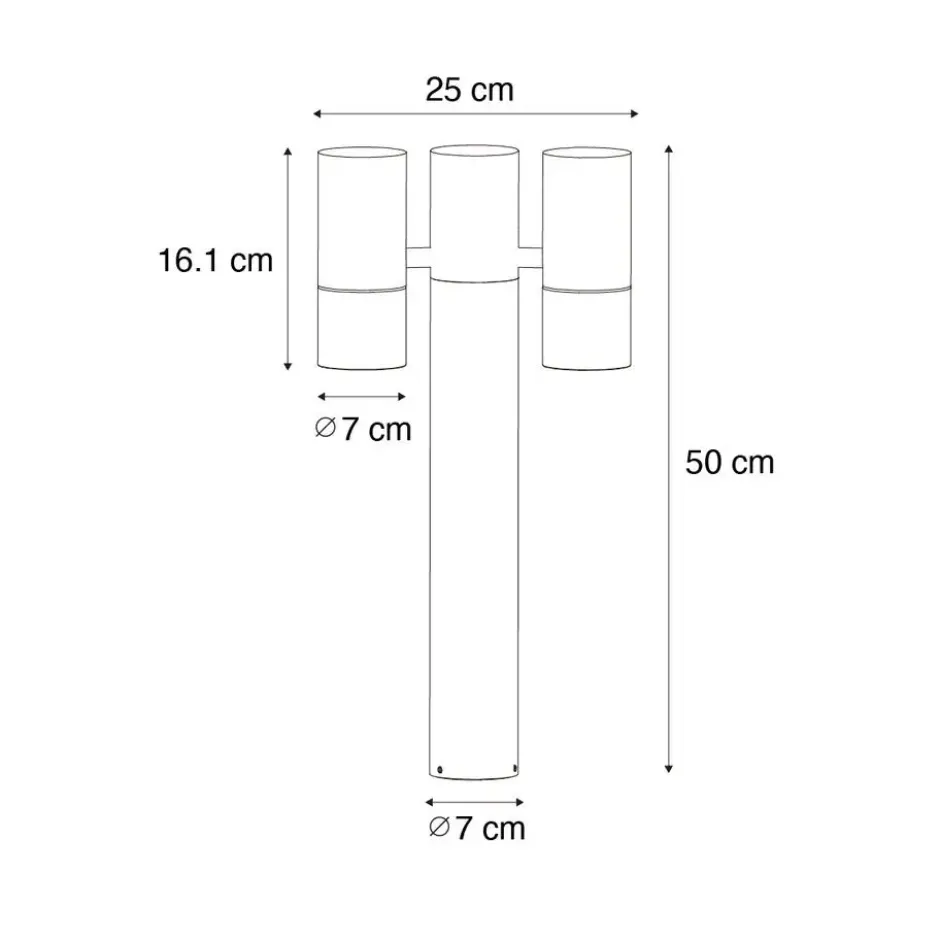 Qazqa sokkellamp duo zwart gu10
