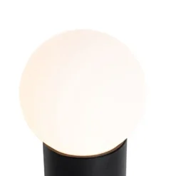 Qazqa sokkellamp huma zwart e27