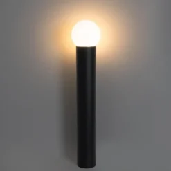 Qazqa sokkellamp huma zwart e27