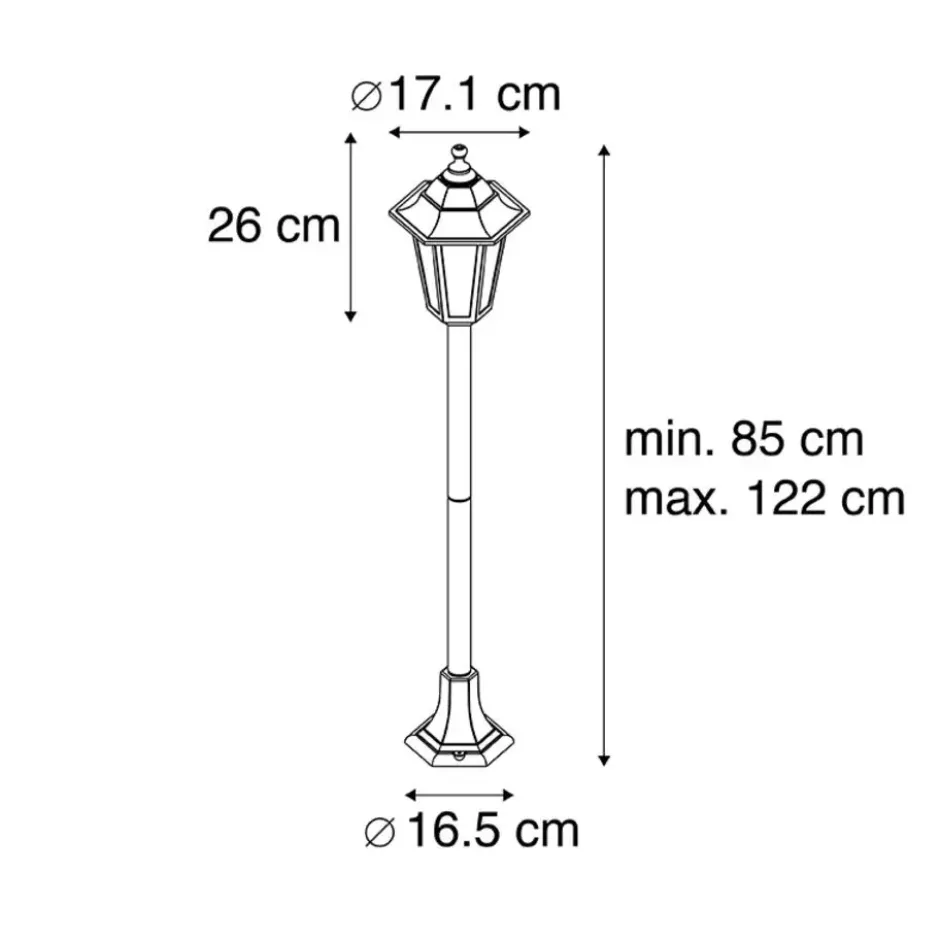 Qazqa sokkellamp new haven zwart e27