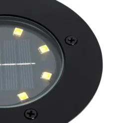 Qazqa solar grondspot terry zwart geïntegreerde led