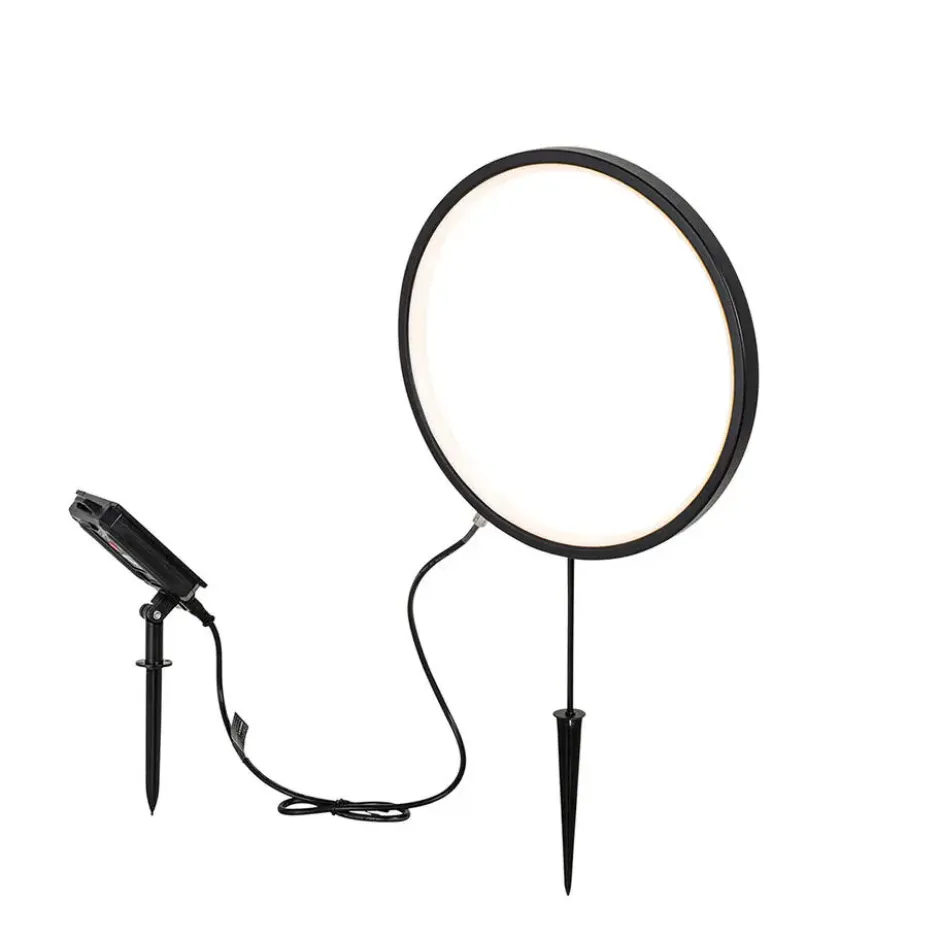 Qazqa solar lamp adalind zwart geïntegreerde led