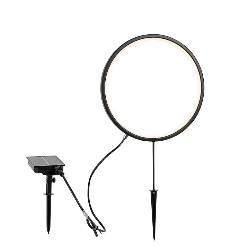 Qazqa solar lamp adalind zwart geïntegreerde led