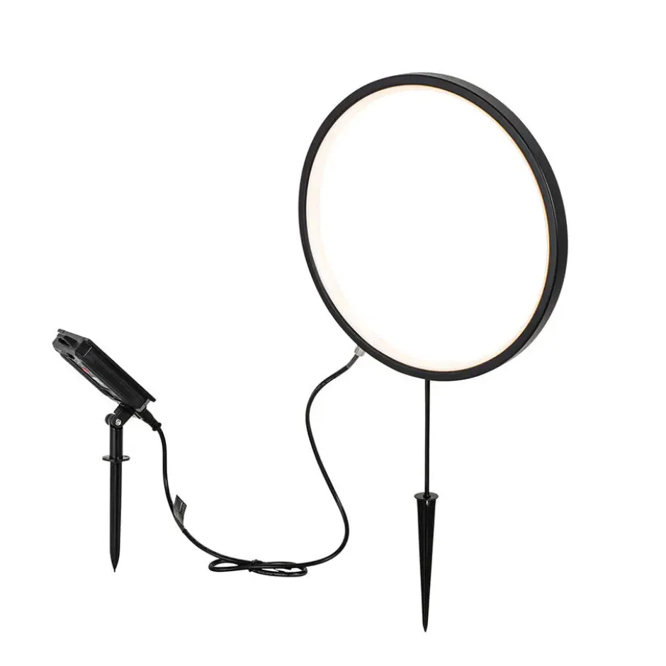 Qazqa solar lamp adalind zwart geïntegreerde led
