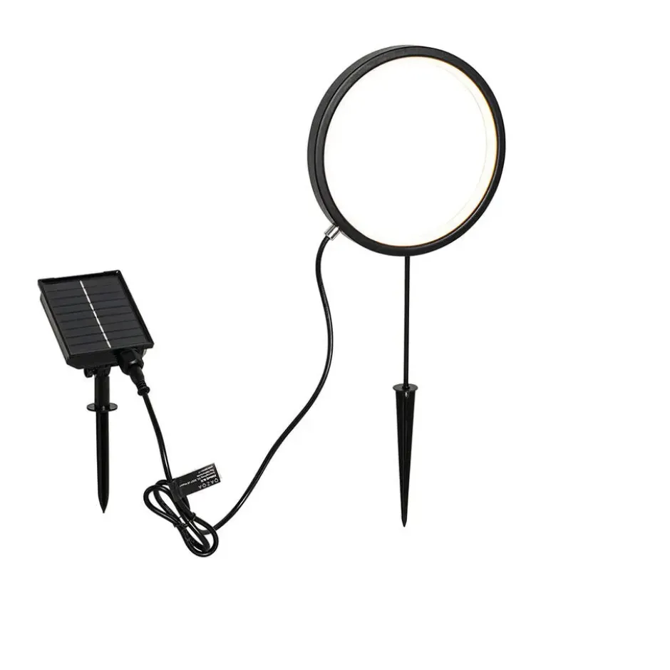 Qazqa solar lamp adalind zwart geïntegreerde led