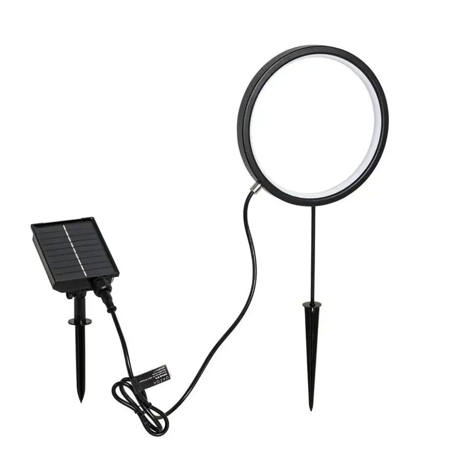Qazqa solar lamp adalind zwart geïntegreerde led