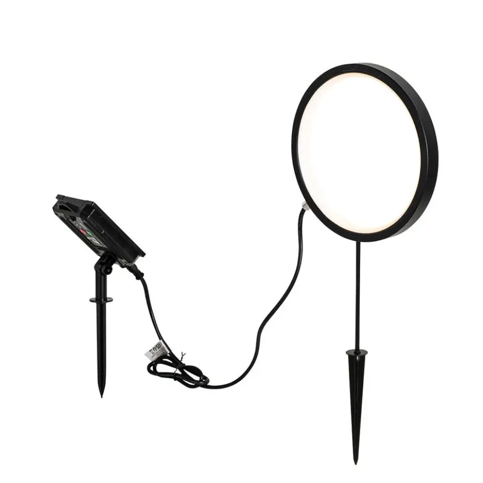 Qazqa solar lamp adalind zwart geïntegreerde led