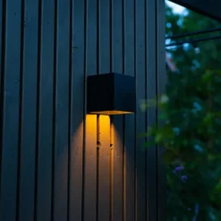 Qazqa solar lamp charlotte zwart geïntegreerde led